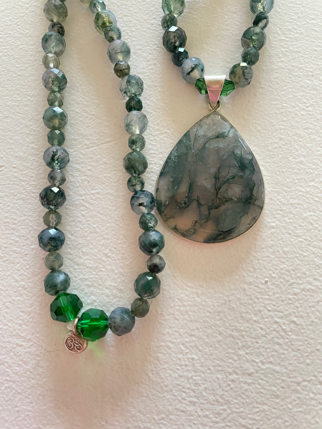 Faceted Moss Agate Mala