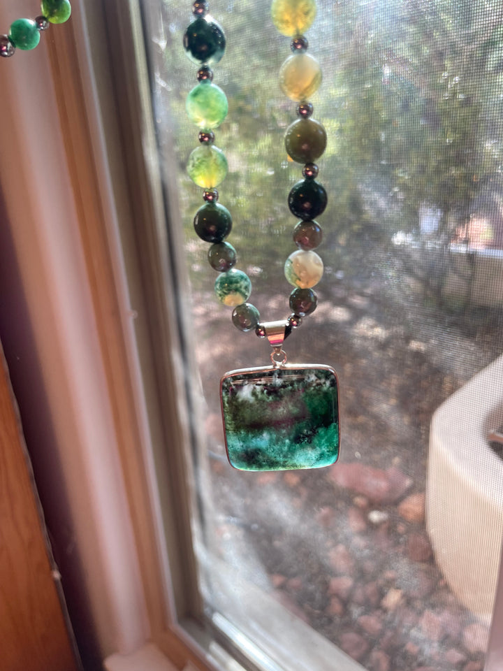 Moss Agate Mala