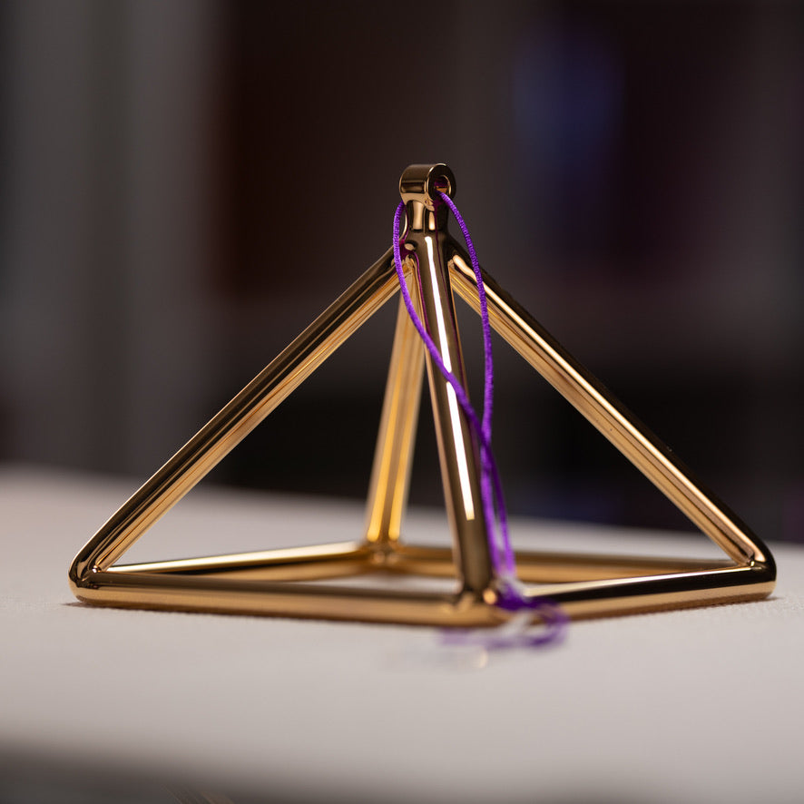 6.75" C#-15 24k Gold Crystal Pyramid