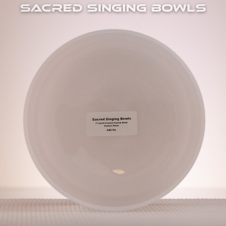 7" A+8 Frosted Crystal Singing Bowl, Perfect Pitch, Sacred Singing Bowls