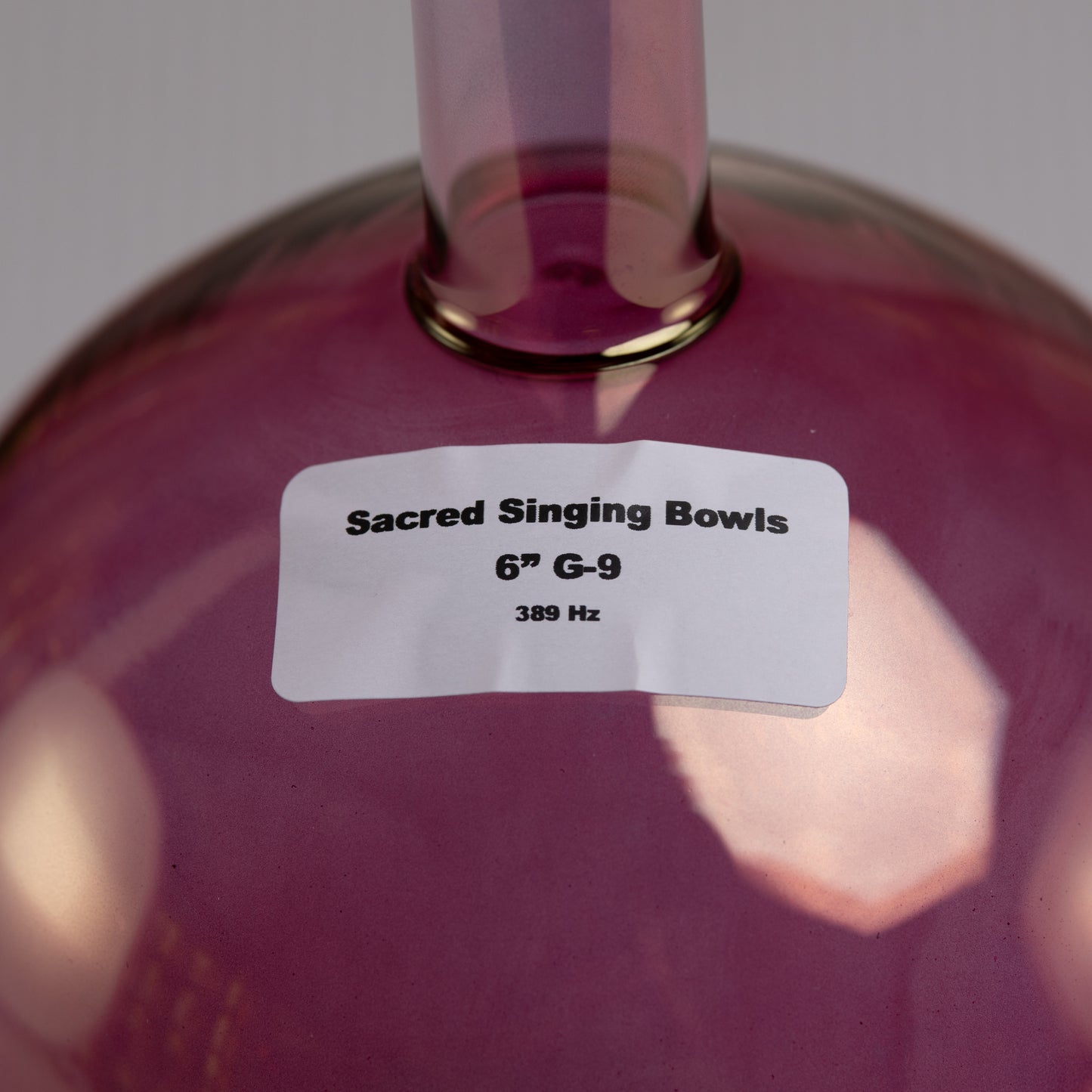 6" G-9 Purple Tourmaline Color Crystal Singing Bowl, Perfect Pitch, Handheld, Sacred Singing Bowls