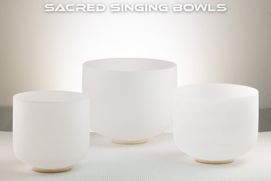 Frosted Singing Bowl Set: E Major, Sacred Singing Bowls