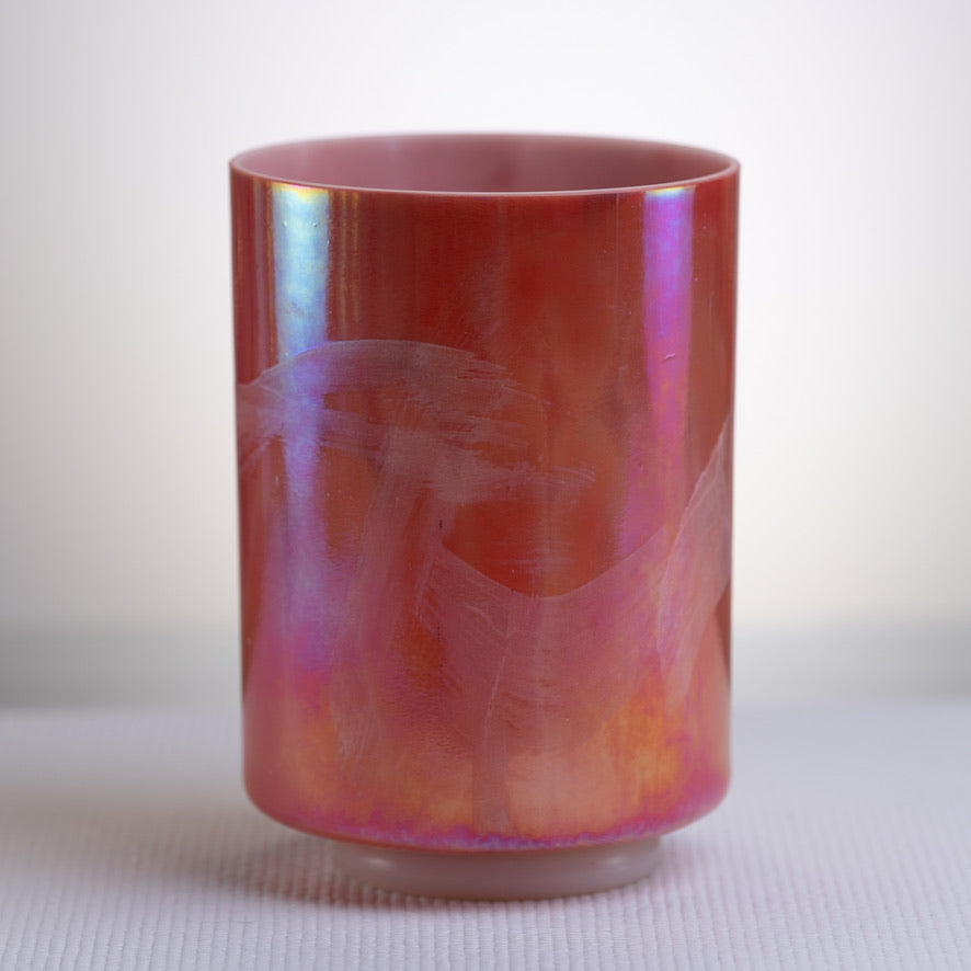 Rhodochrosite & Platinum Crystal Singing Bowl from Crystal Tones, 7" E+50