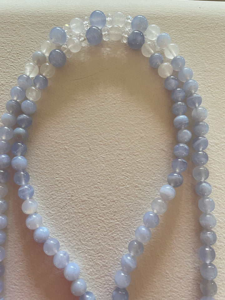 Blue Chalcedony Mala