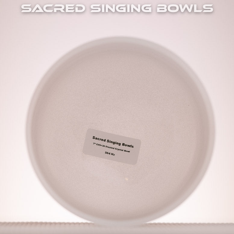 7" C#+30 Frosted Crystal Singing Bowl, Sacred Singing Bowls