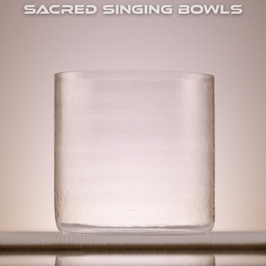 7" F#+37 Clear Quartz Crystal Singing Bowl, Sacred Singing Bowls
