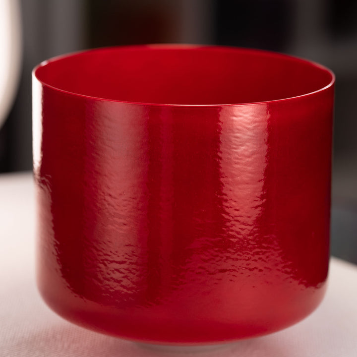 11" A#-5 Crimson Dawn Crystal Singing Bowl, Perfect Pitch