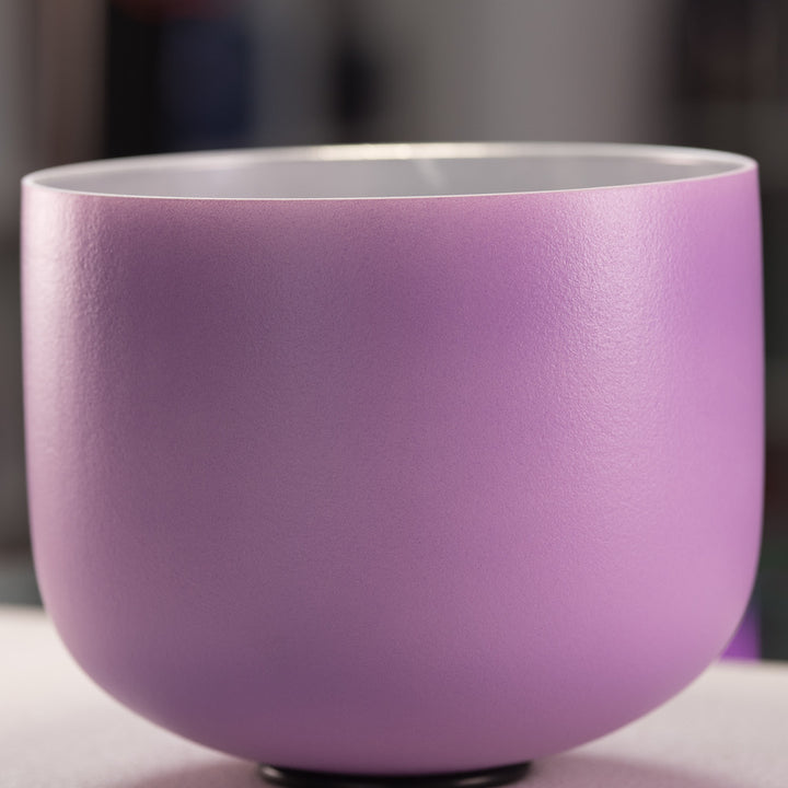 11" C+2 Frosted Lilac Blossom Crystal Singing Bowl