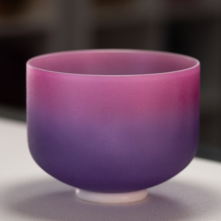 10" F-28 Blossoming Heart Frosted Crystal Singing Bowl