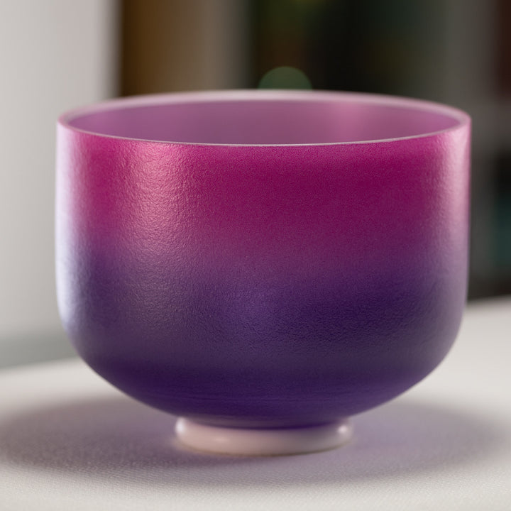 10" G-26 Blossoming Heart Frosted Crystal Singing Bowl