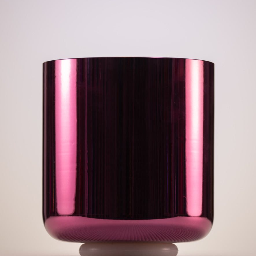 7.5" D+44 Radiant Rose Crystal Singing Bowl, 24k Gold inside