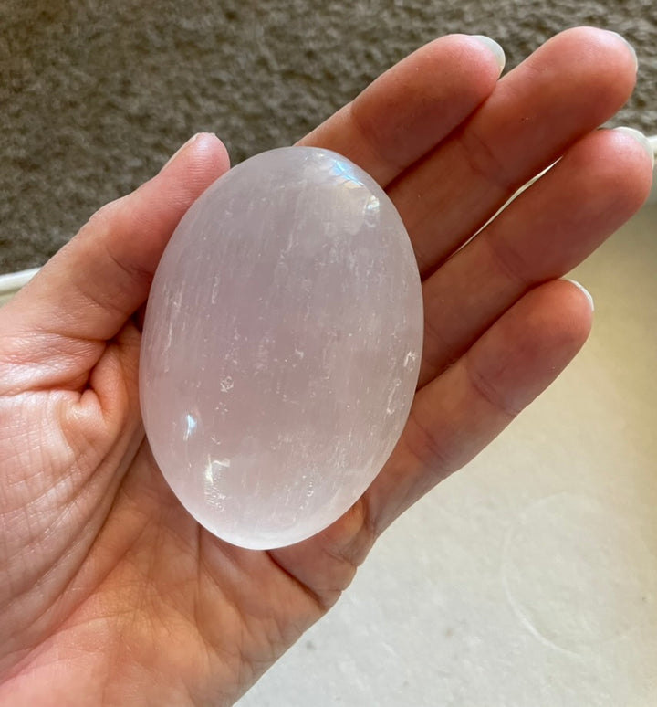 Selenite Palm Stones, Large