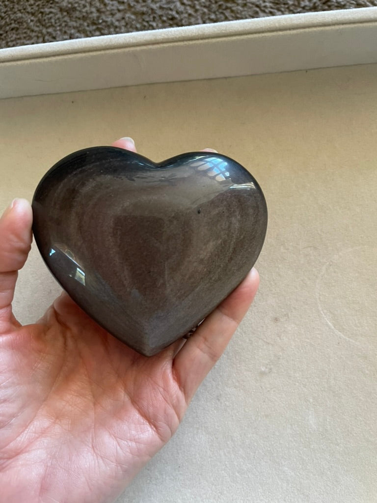 Gold Sheen Obsidian Heart