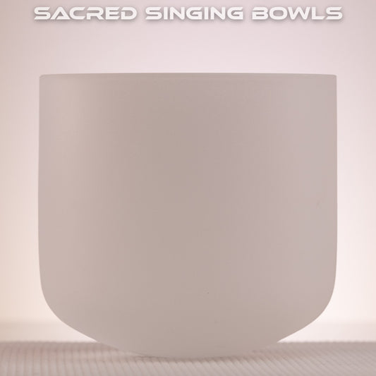 7" B-14 Frosted Crystal Singing Bowl, Sacred Singing Bowls