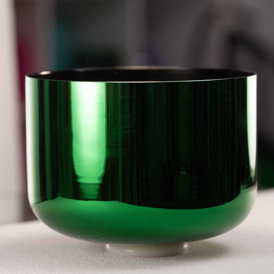 12" F#-36 Emerald Heart Crystal Singing Bowl