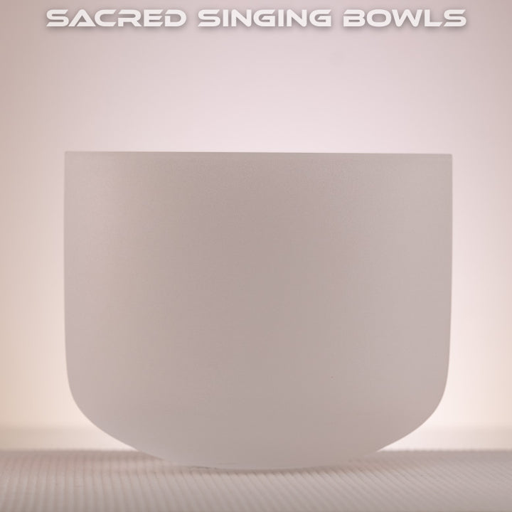 8" E-30 Frosted Crystal Singing Bowl, Sacred Singing Bowls