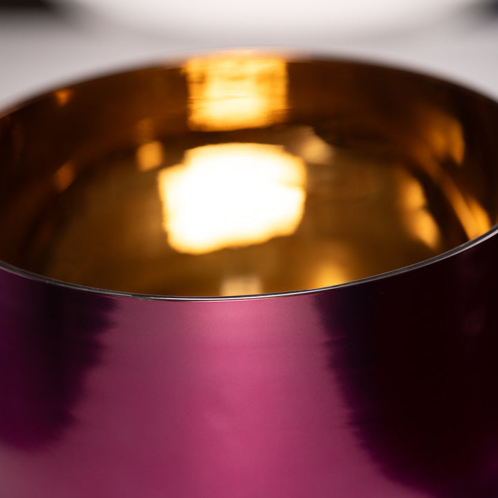 12" F+23 Radiant Rose Crystal Singing Bowl, Gold inside