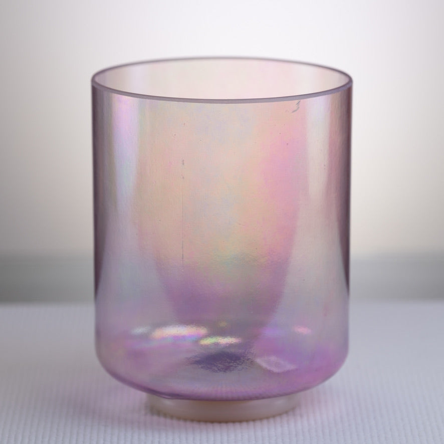 7" D+35 Apophyllite Saint Germain Aura Tall Crystal Singing Bowl, Crystal Tones™