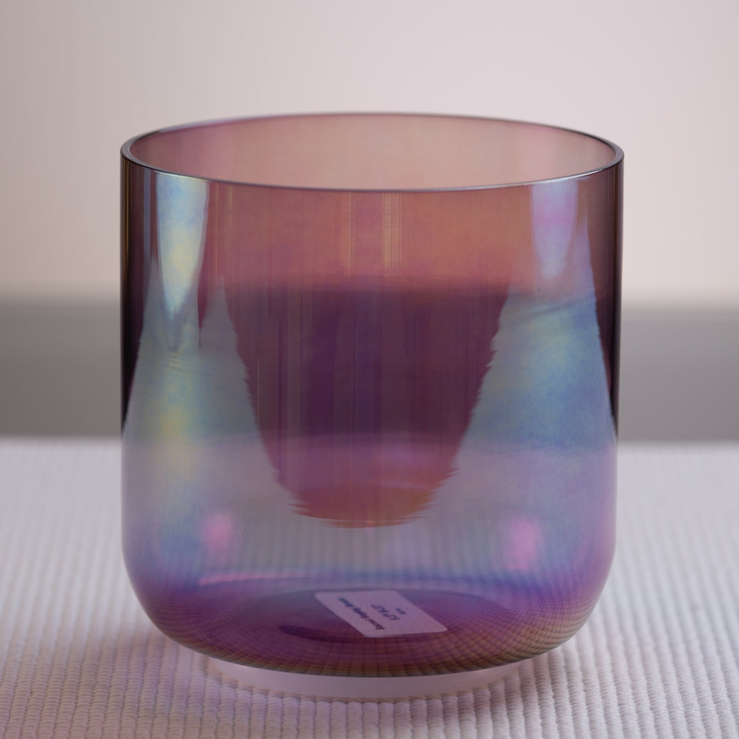 5.5" B-37 Amethyst Color Crystal Singing Bowl, Prismatic, Sacred Singing Bowls