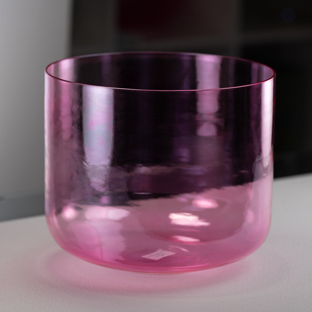 11.75" B-32 Pink Lotus Crystal Singing Bowl