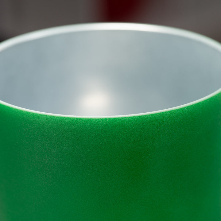 11" D-27 Emerald Heart Frosted Crystal Singing Bowl, Silver inside