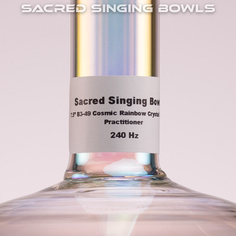 7.5" B-49 Prismatic Crystal Singing Bowl, Handheld, Sacred Singing Bowls