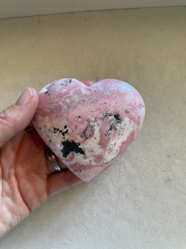 Large Peruvian Rhodonite Heart