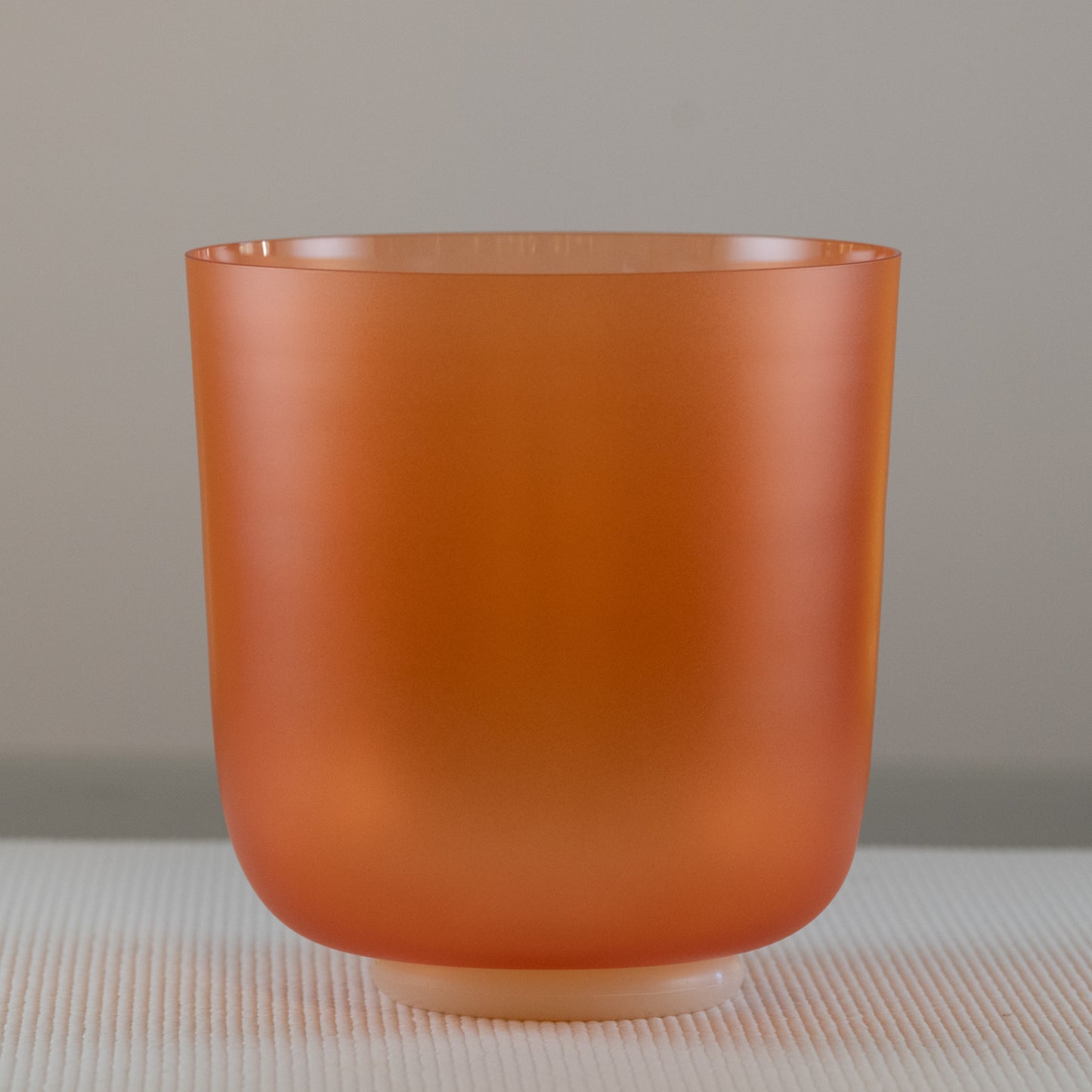 8.25" D+2 Carnelian Color Crystal Singing Bowl, Lightly Frosted Outside, Perfect Pitch, Sacred Singing Bowls