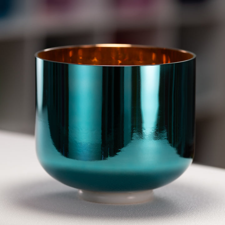 9" B+18 Celestial Melody Crystal Singing Bowl, Gold inside