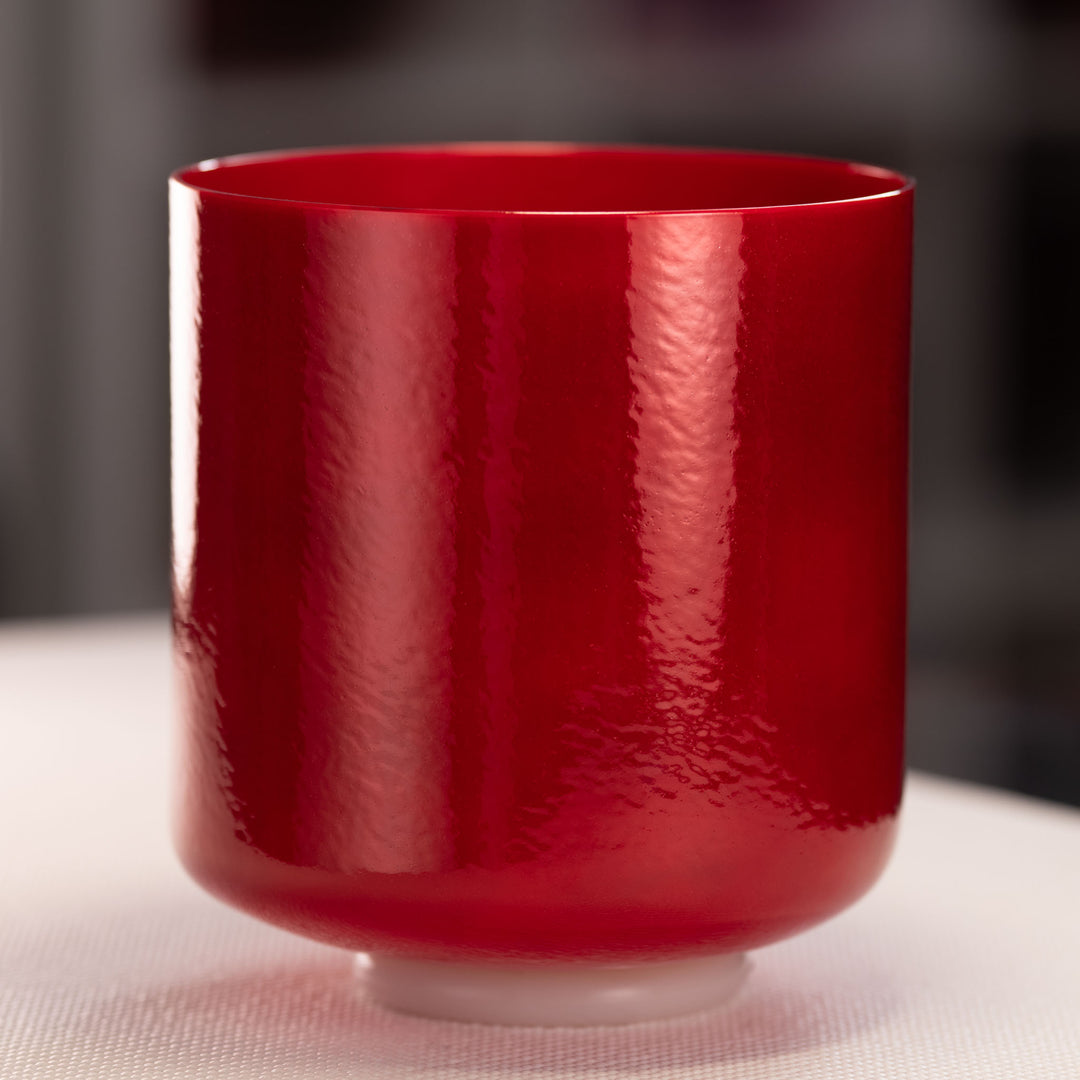 8" A-7 Crimson Dawn Crystal Singing Bowl, Perfect Pitch