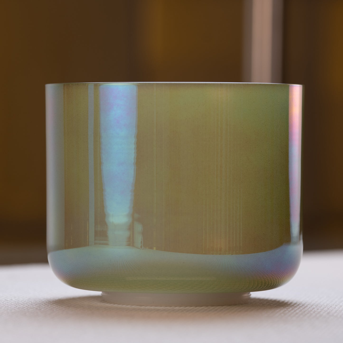 6.25" F#-33 Moldavite Color Crystal Singing Bowl, Prismatic, Sacred Singing Bowls