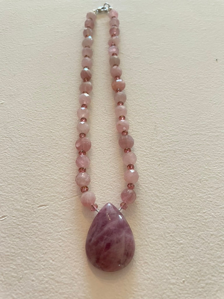 Madagascar Rose Quartz Necklace, Short