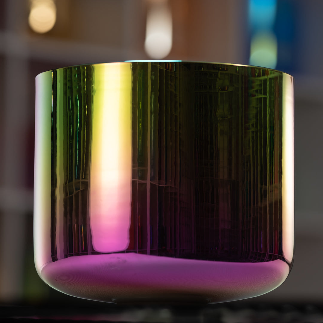 11" D+42 Celestial Rainbow Crystal Singing Bowl