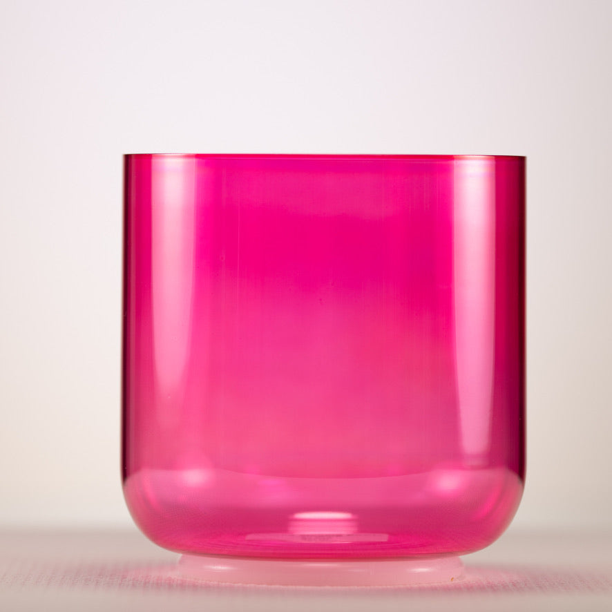 6" F+9 Pink Lotus Crystal Singing Bowl, Perfect Pitch