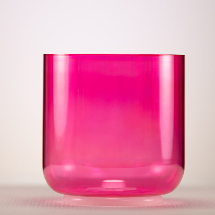 6" F+9 Pink Lotus Crystal Singing Bowl, Perfect Pitch