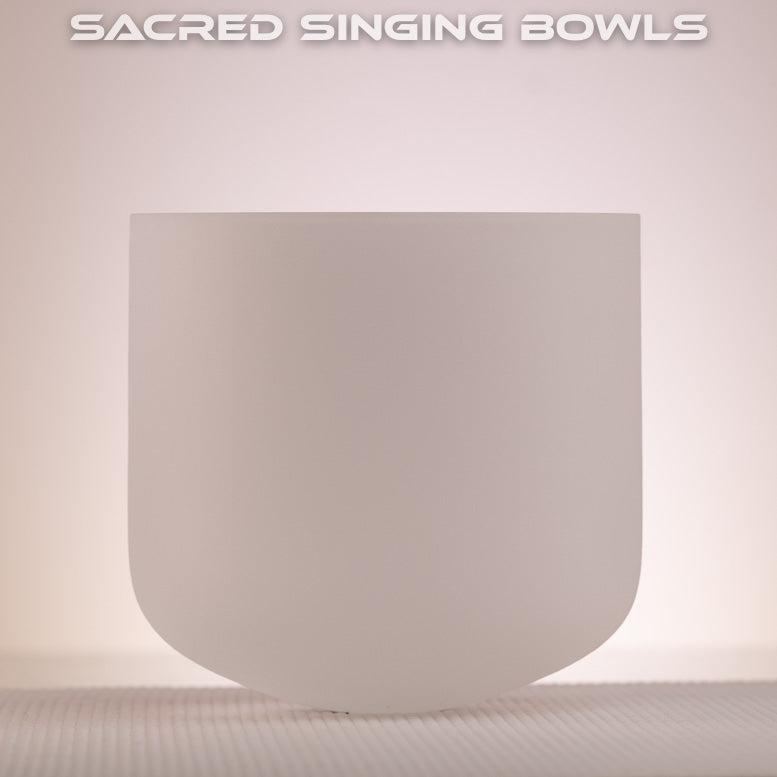 7" C#+14 Frosted Crystal Singing Bowl, Sacred Singing Bowls