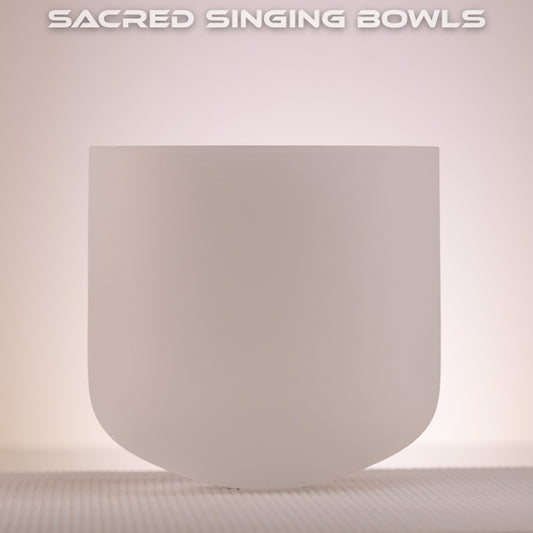 7" C#+14 Frosted Crystal Singing Bowl, Sacred Singing Bowls