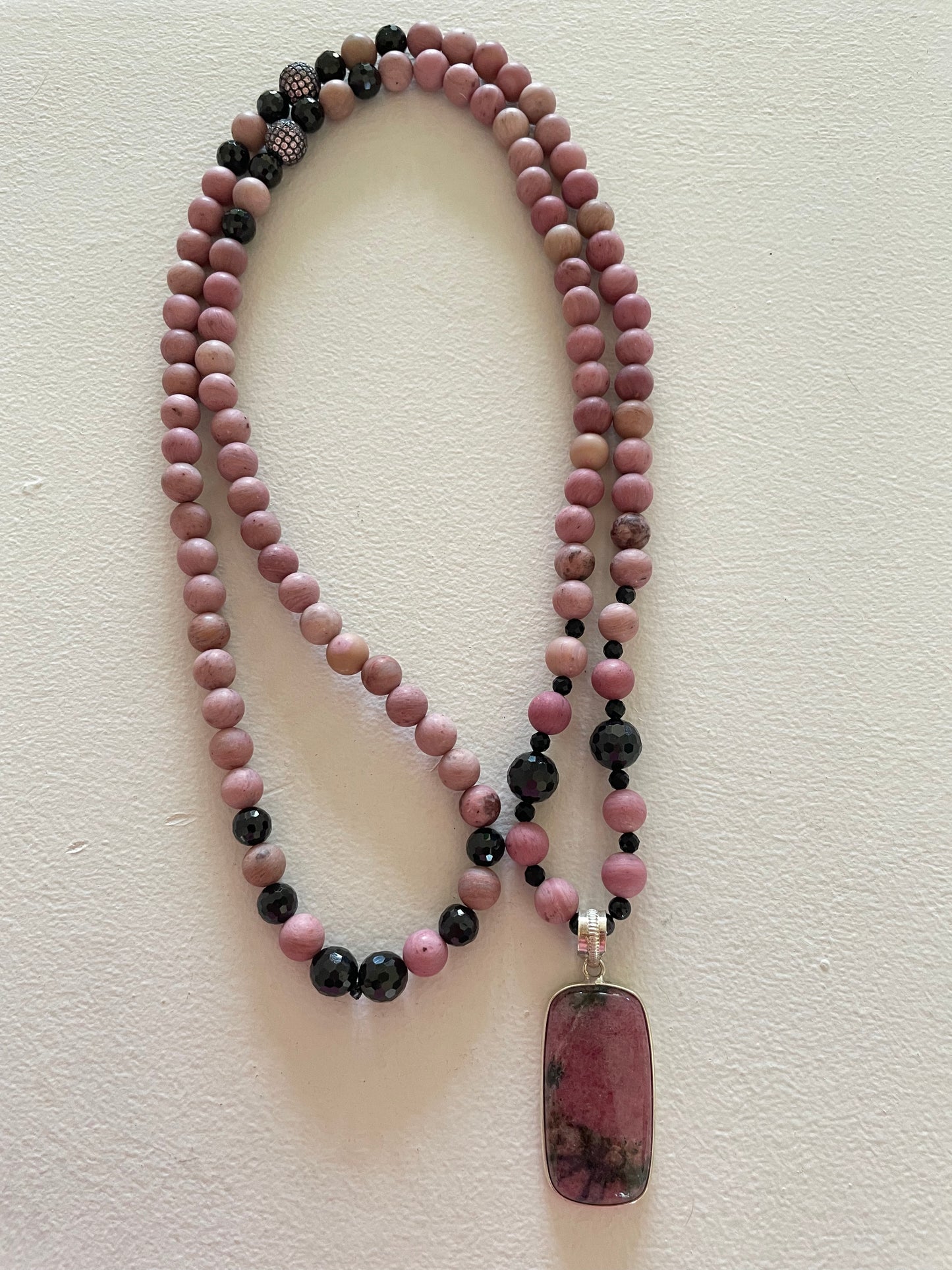 Matte Rhodonite Mala