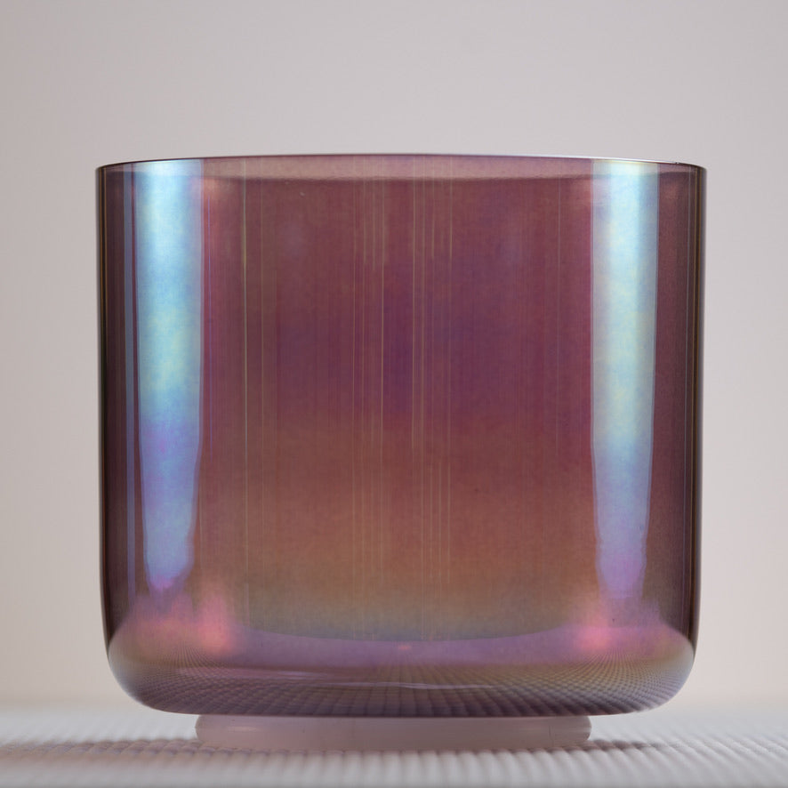 6" F#-21 Amethyst Color Crystal Singing Bowl, Prismatic, Sacred Singing Bowls