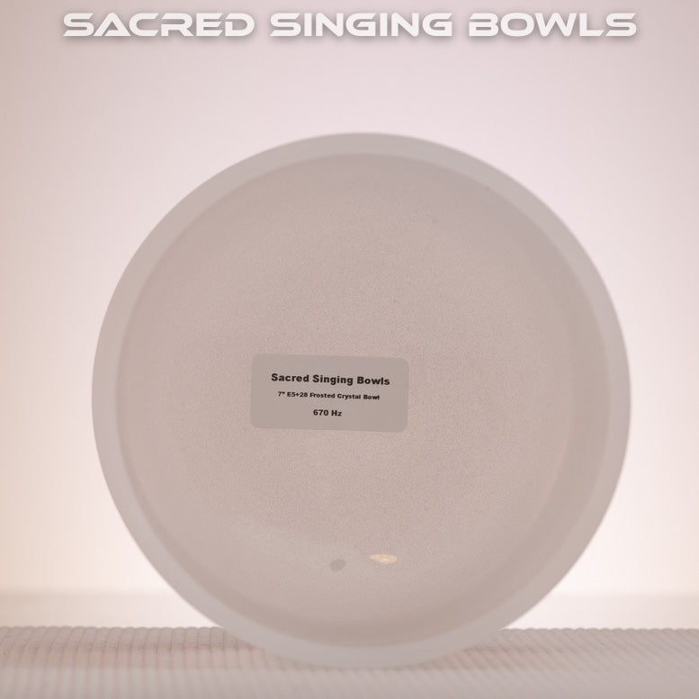 7" E+28 Frosted Crystal Singing Bowl, Sacred Singing Bowls