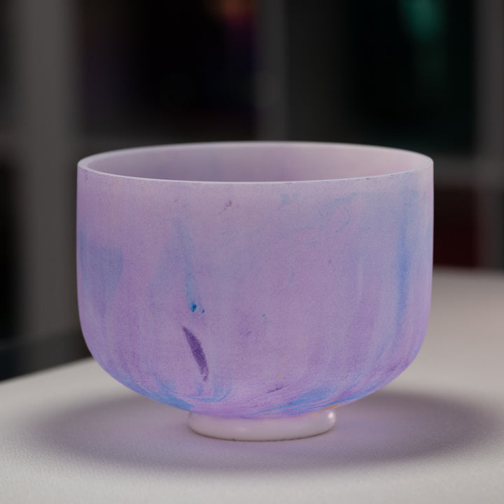 10" A-24 Light Purple Swirl Frosted Crystal Singing Bowl