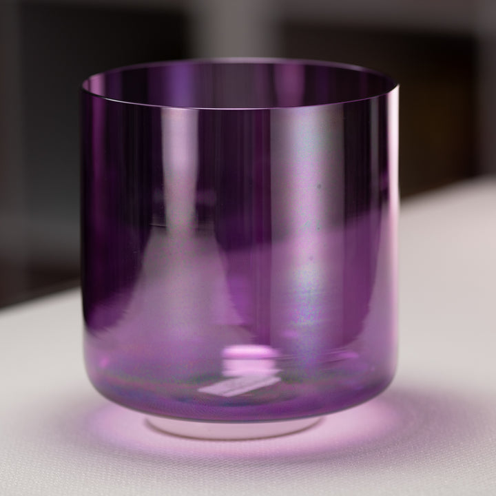7.5" B+6 Lavender Lotus Crystal Singing Bowl, Perfect Pitch