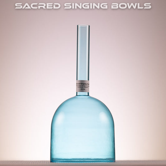 5" F+19 Turquoise Color Crystal Singing Bowl, Sacred Singing Bowls