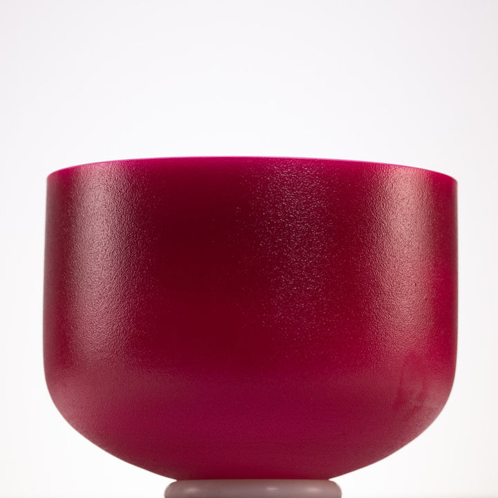 10" A-1 Dreamy Peony Frosted Crystal Singing Bowl, Silver inside