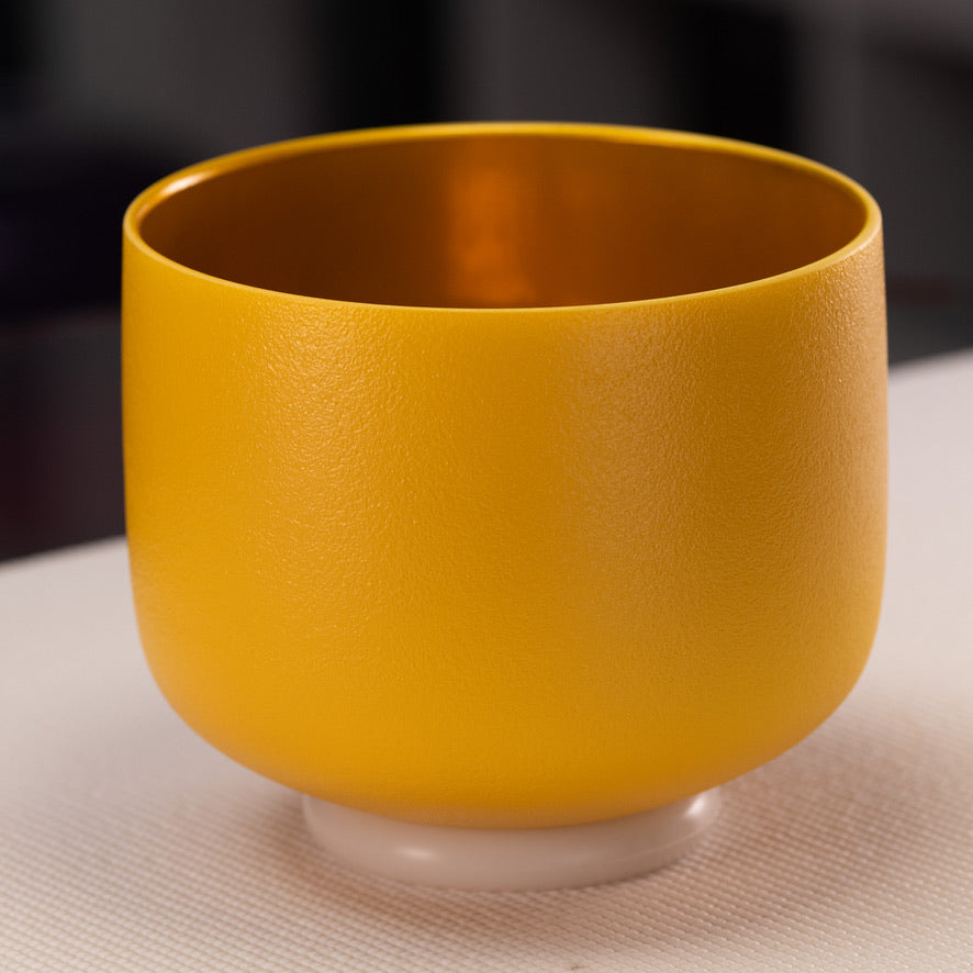 7.75" G#+5 Frosted Honeycomb Crystal Singing Bowl