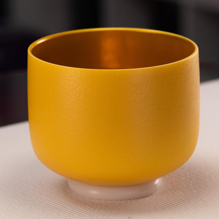 7.75" G#+5 Frosted Honeycomb Crystal Singing Bowl