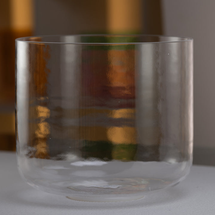 Clear quartz crystal singing bowl for meditation