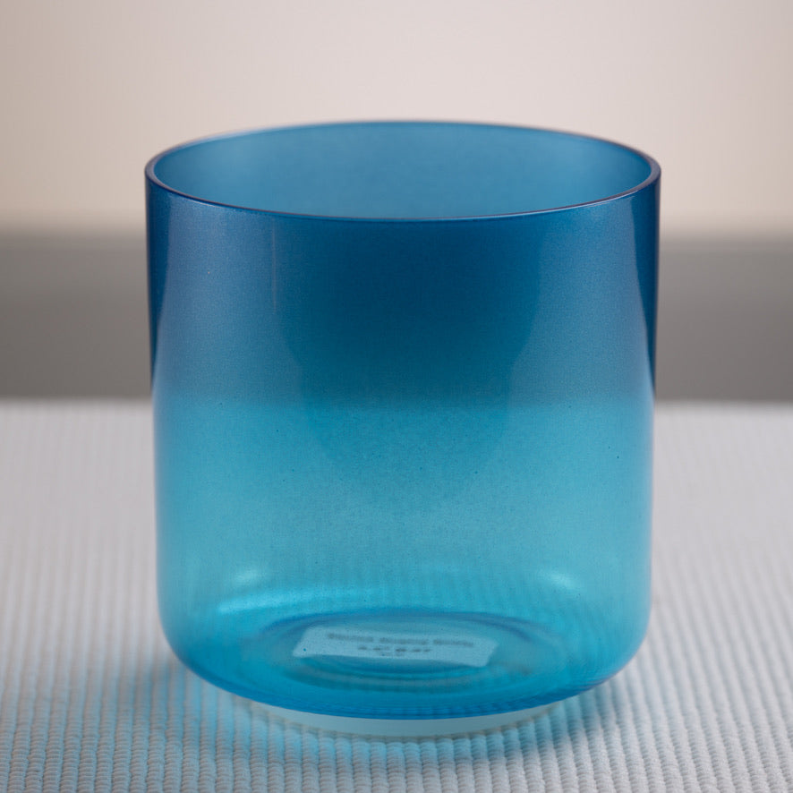 Blue crystal bowl for meditation