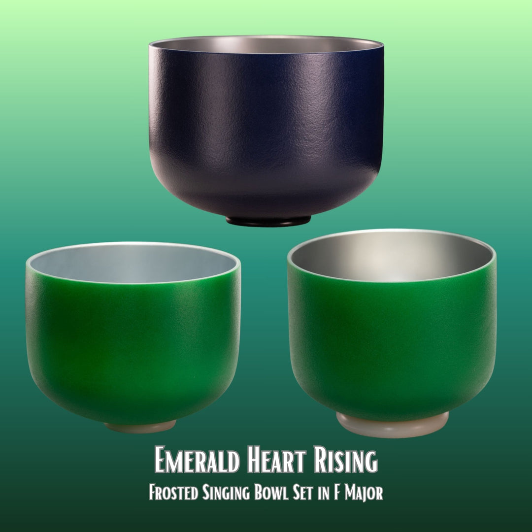 Emerald Heart Rising Singing Bowl Set