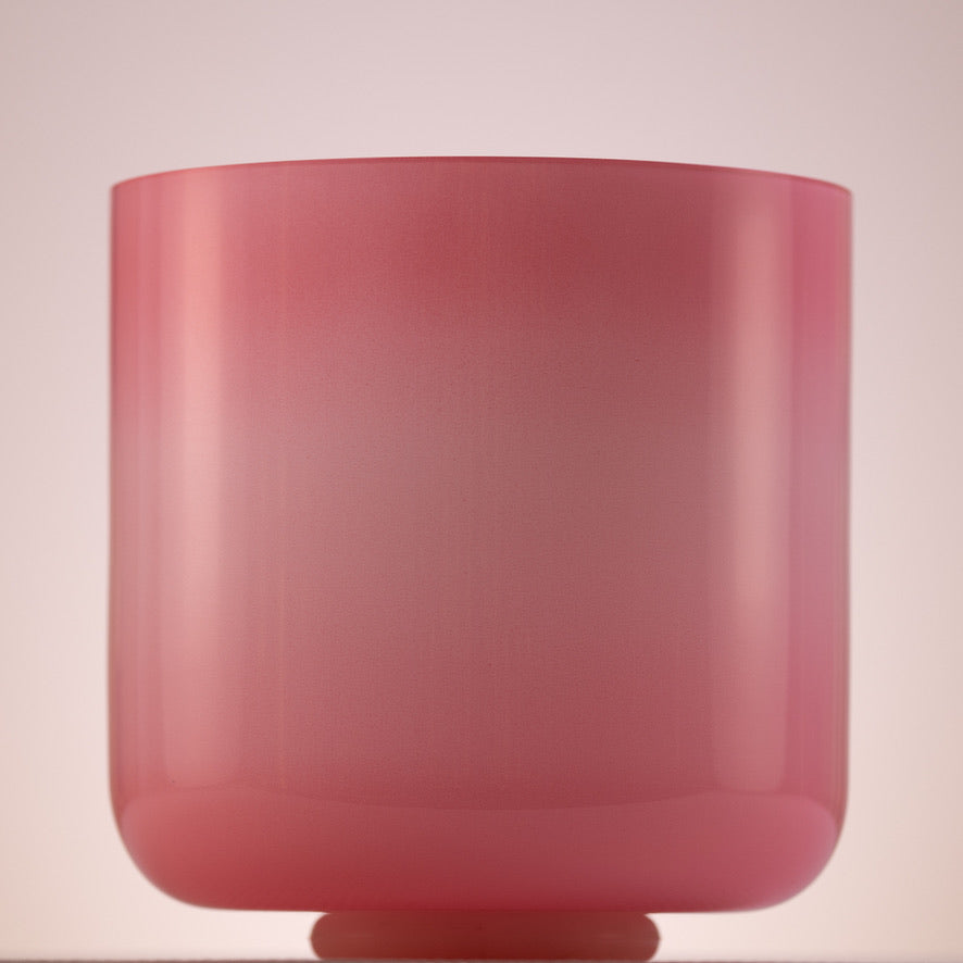 Light pink crystal bowl for sound baths
